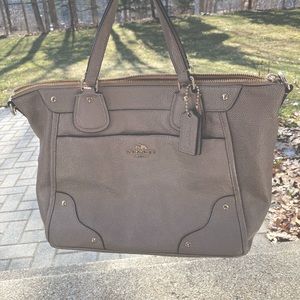Limited Edition Coach Tote Bag Pearl Pebble Leather Taupe Retail $498